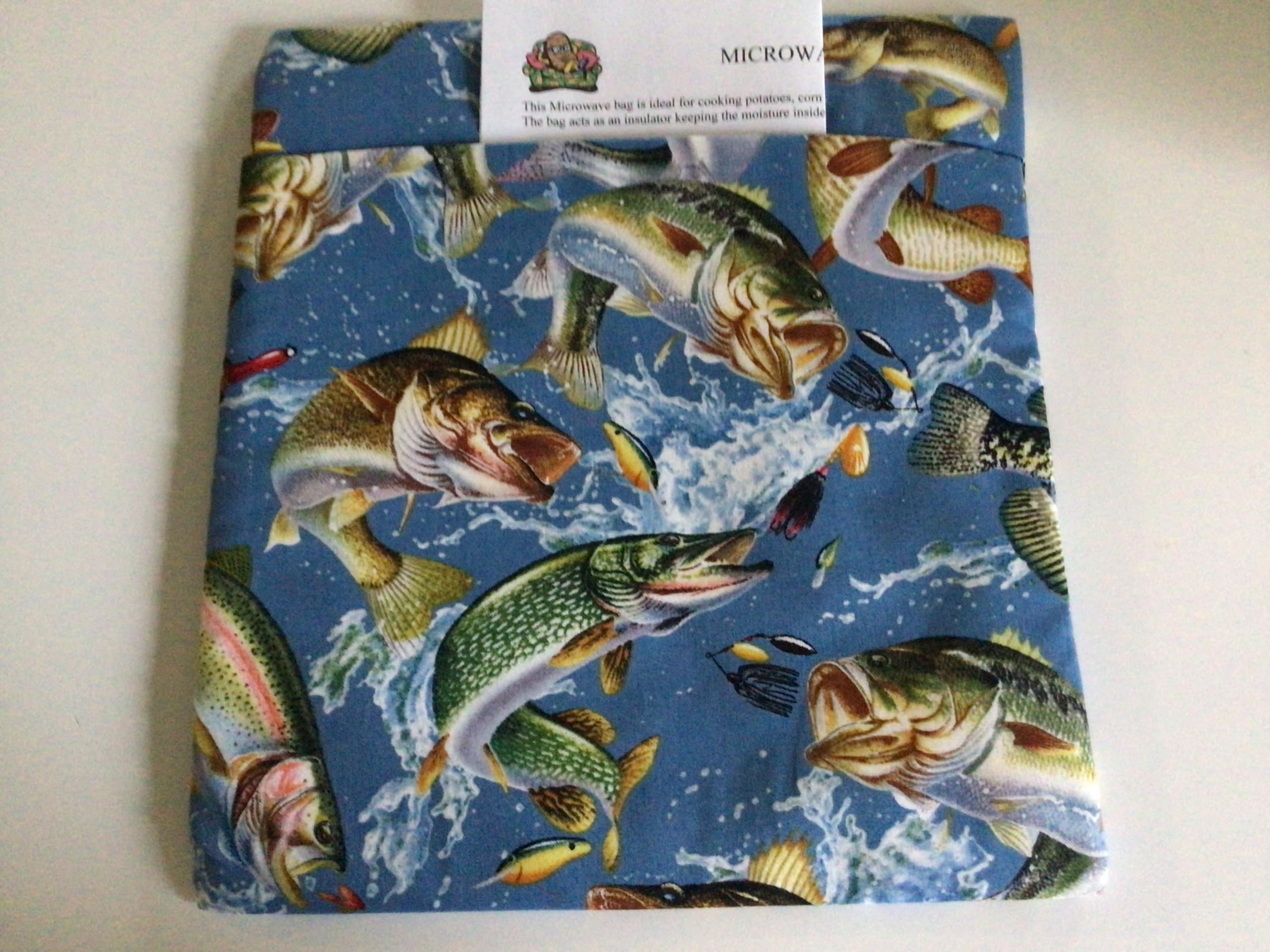 Microwave Potato Bag - Handmade All Cotton Fish Baked Potato Pouch for Easy Cooking | Perfect for Baking Potatoes, Reheating Meals & Kitchen Storage
