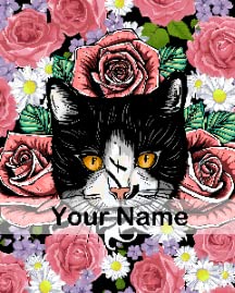 Floral Cat Custom Name