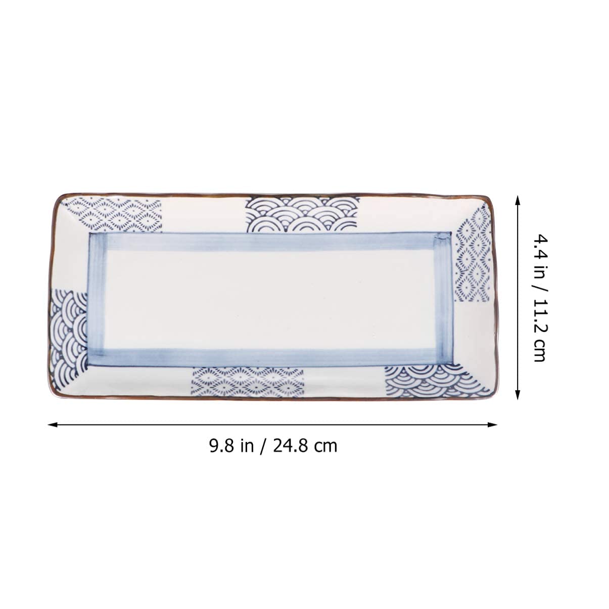 Japanese Porcelain Rectangular Sushi Plates - Elegant Serving Platter for Sushi, Onigiri, Desserts & Snacks - Perfect for Home Dining, Parties & Restaurant Use