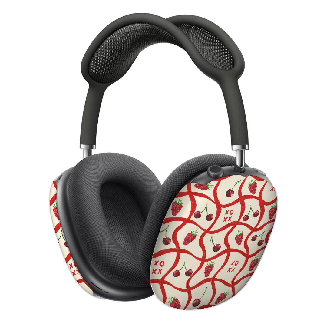 Premium AirPods Max Case - Durable Protective Cover for Apple AirPods Max with Stylish Cherries & Berries Design - Perfect for Travel, Work & Gym Use