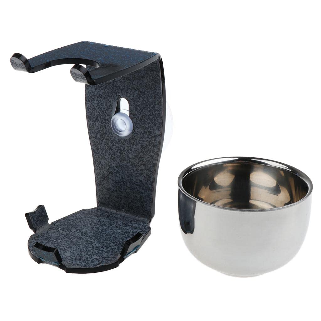 barenx Acrylic Stand Stainless Steel Shaving Soap Bowl - Premium Shaving Accessory for Men's Grooming Kit - Perfect for Wet Shaving, Beard Care & Travel