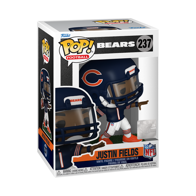 Justin Fields NFL Chicago Bears Funko Pop! Vinyl Figure #237 with Protector Case - Perfect for Football Fans, Collectors, and Sports Memorabilia Displays