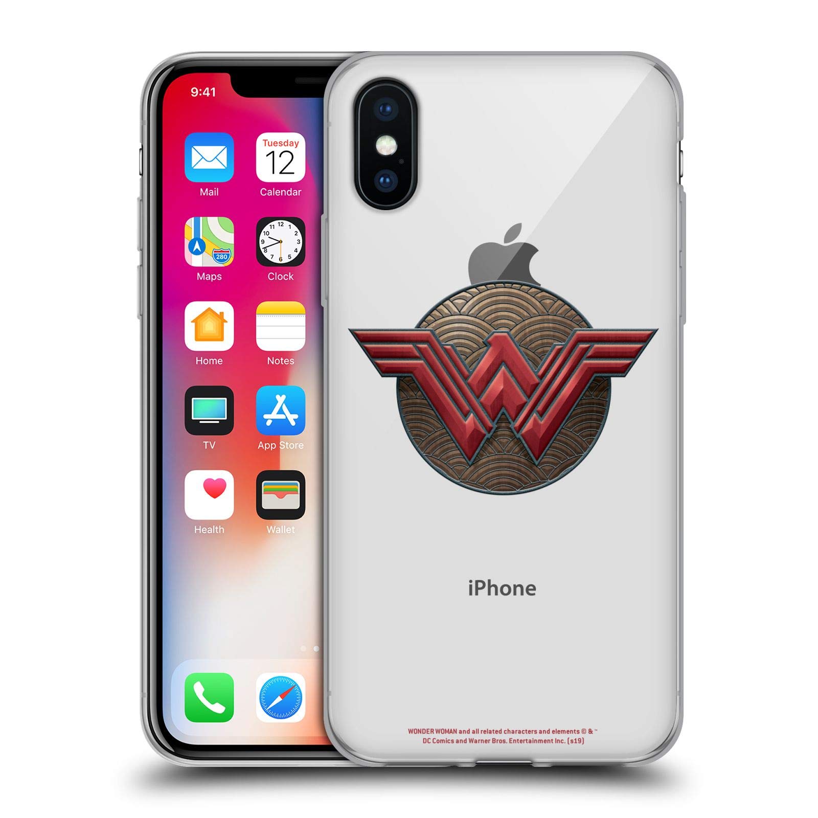 Official Wonder Woman Movie Waves Logo Soft Gel Case for Apple iPhone X/Xs - Durable Protection with Stylish Design, Perfect for Superhero Fans & Daily Use