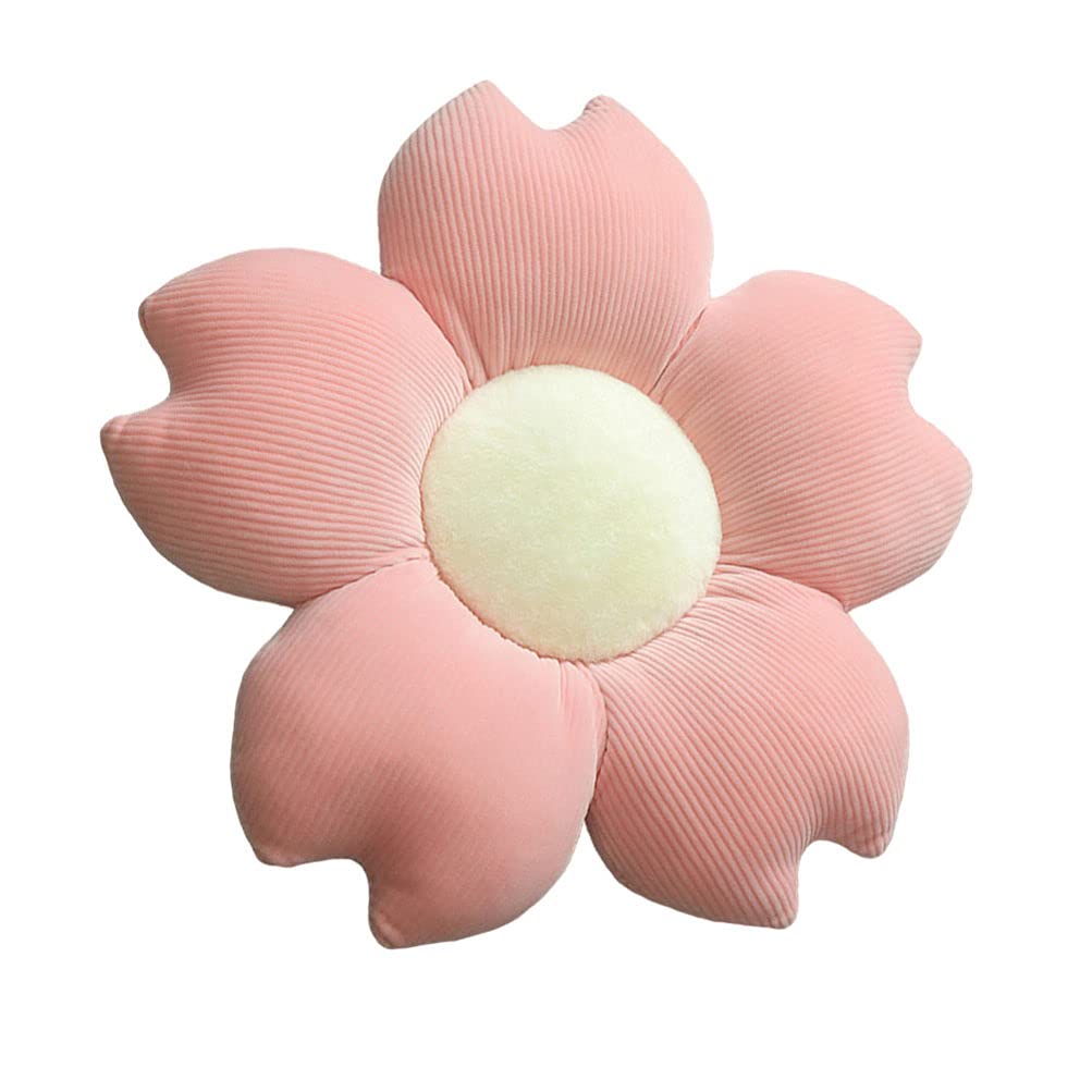 BESPORTBLE Daisy Flower Floor Pillow - Sunflower Shaped Throw Pillow & Seating Cushion for Sofa, Chair, Bedroom, Reading Nook - 40cm Soft Pink - Perfect for Home Decor, Meditation, and Cozy Relaxation