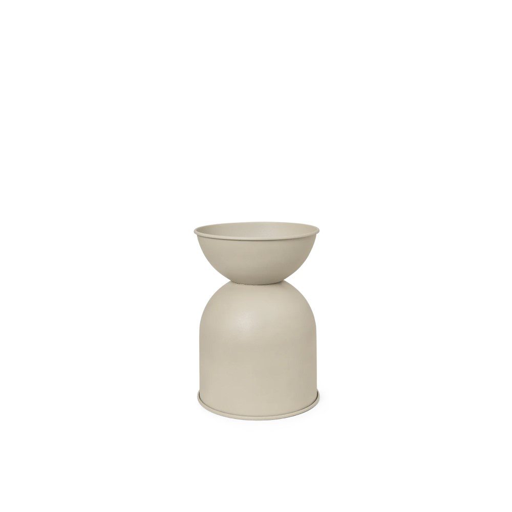 FERM LIVING Hourglass Pot - 16.7 Inch Small Ceramic Planter with Cashmere Finish for Indoor Plants, Succulents & Home Decor | Perfect for Living Room, Office & Shelf Display