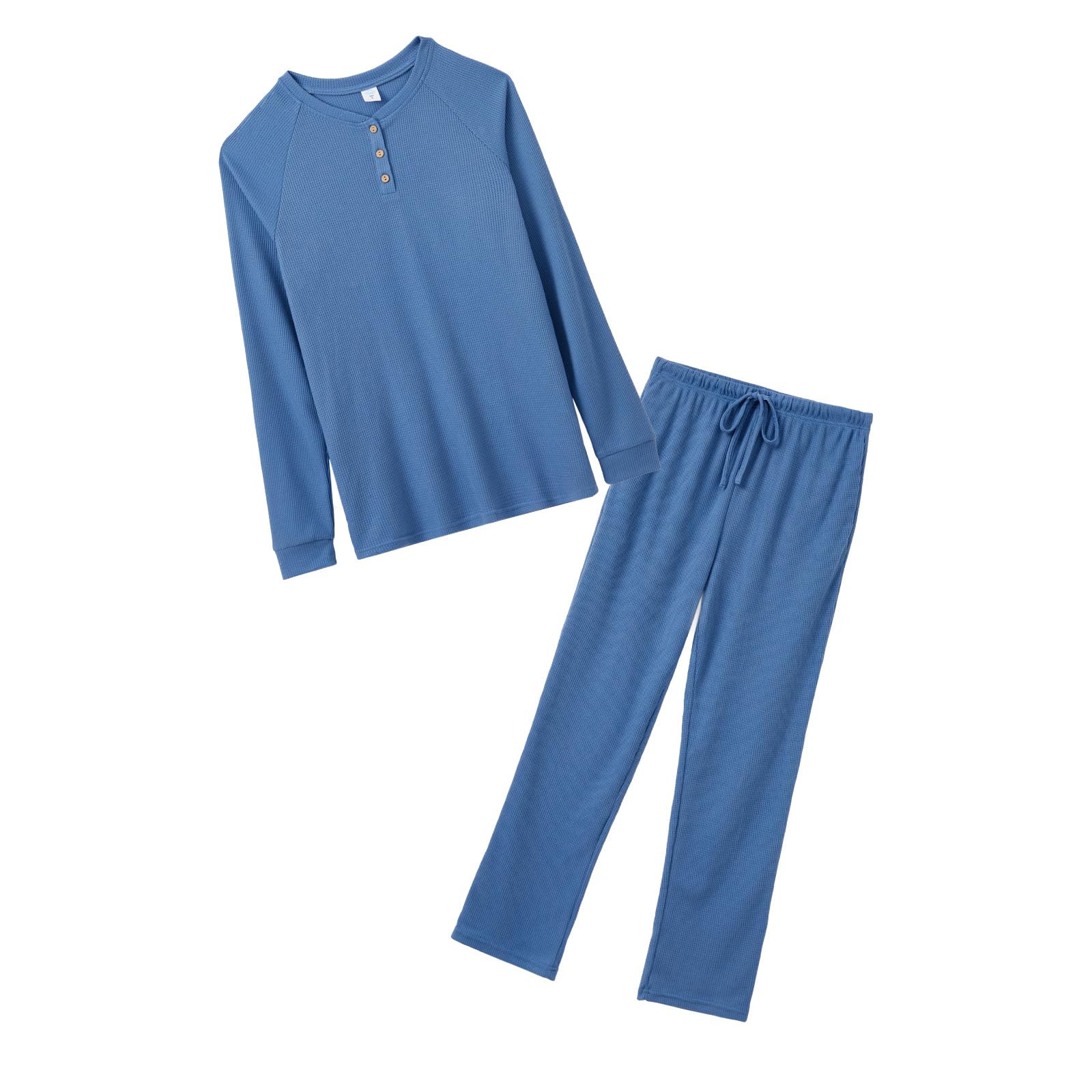 IFFEI Waffle Knit Family Matching Pajama Sets - 2 Piece Long Sleeve Lounge Wear with Pockets | Soft Sleepwear & Joggers for Women, Men & Kids | Perfect for Christmas, Family Photos & Cozy Nights at Home