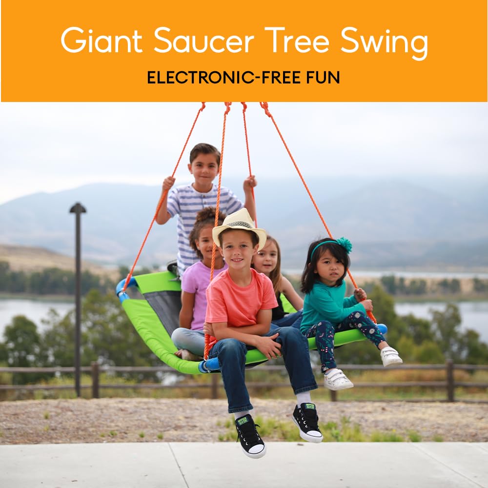 Outdoor Tree Swing for Kids and Adults - 40 Inch Heavy Duty Saucer Swing with 800LB Capacity - Perfect for Backyard, Garden, and Playground Fun