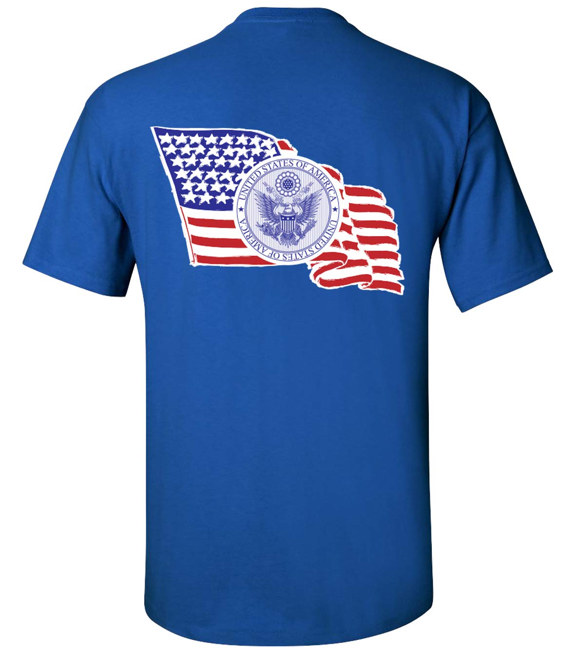 USA Flag & Seal Unisex Short Sleeve T-Shirt - Patriotic American Graphic Tee for Men & Women - Perfect for 4th of July, Memorial Day & Veterans Day Celebrations
