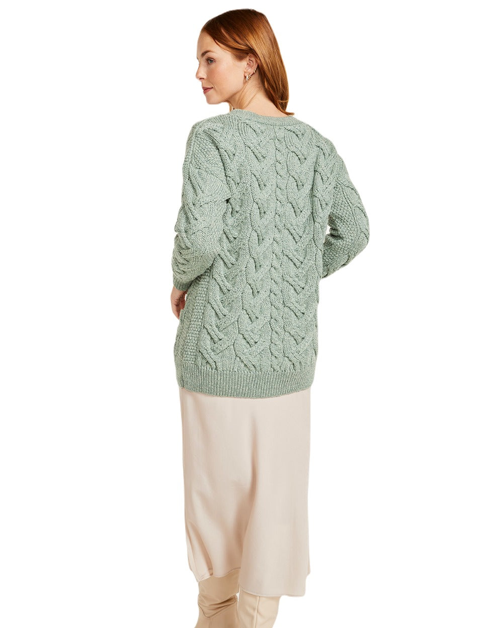 Aran Women's Downpatrick Cardigan - Cozy Irish Wool Sweater for Fall & Winter - Perfect for Casual Outfits & Layering