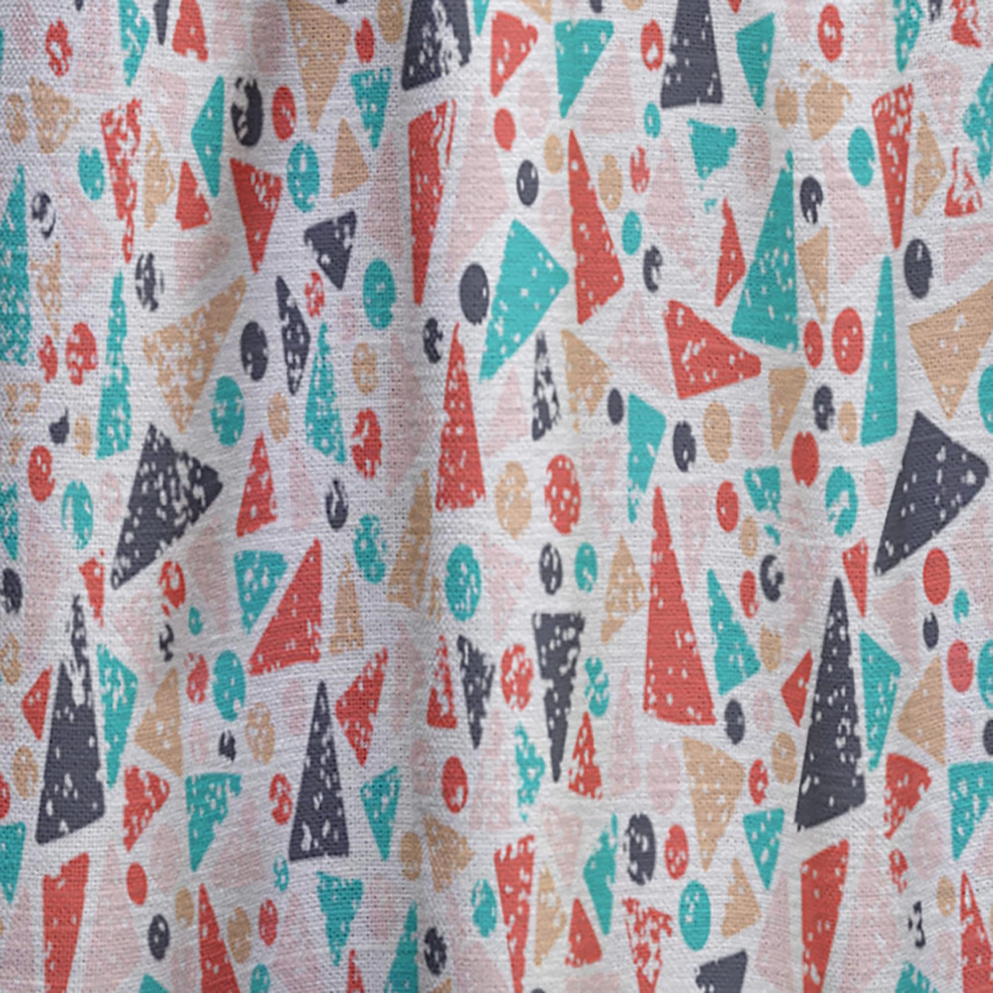 DesignQ Retro Abstract Pattern Thermal Insulated Curtains - Single Panel 52x120 - Bedroom & Living Room Window Drapes for Energy Efficiency & Stylish Home Decor