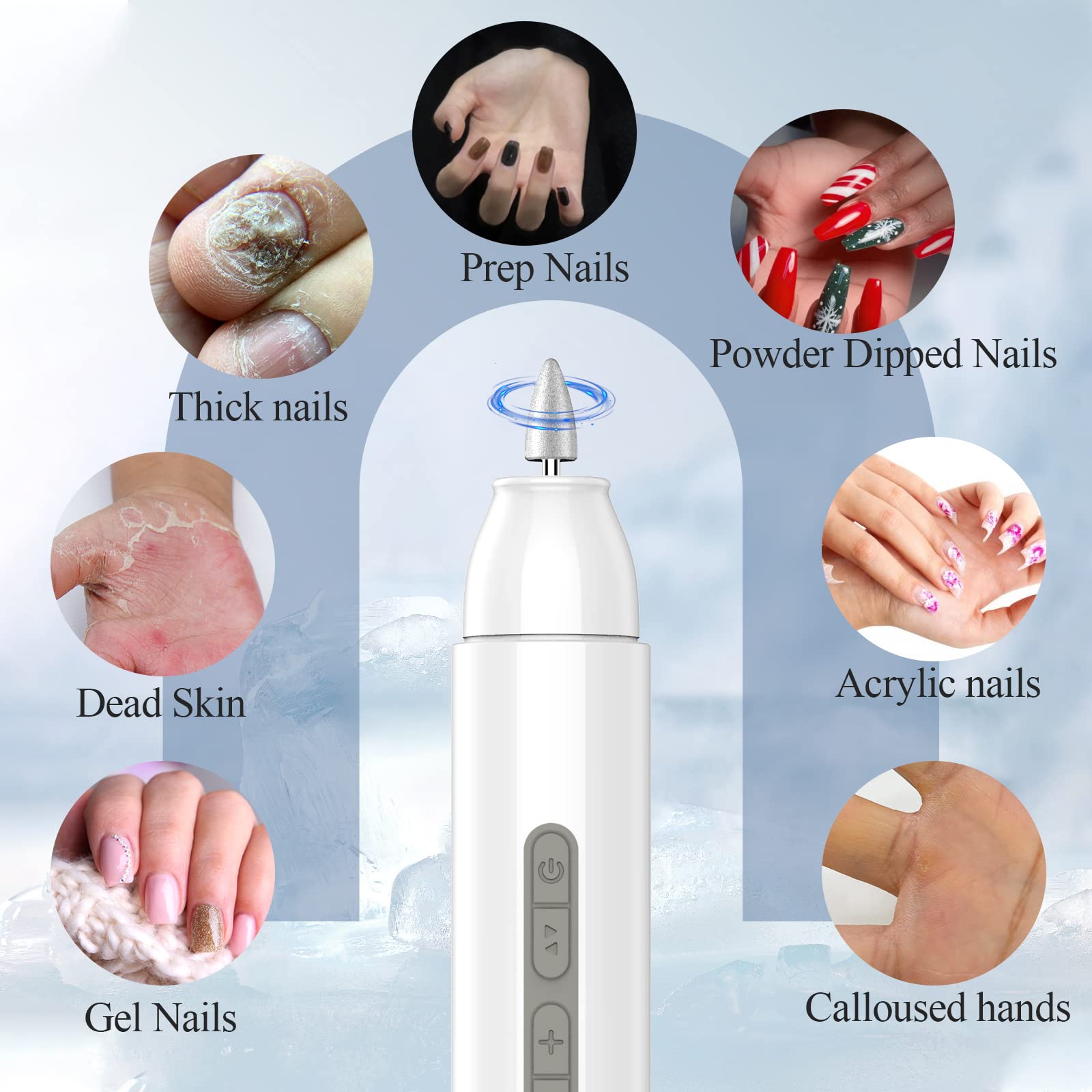 TOUCHBeauty Cordless Electric Nail Drill Machine - Professional Acrylic Nail Kit with Portable Nail File & Polishing Tool for Manicure Pedicure | Perfect for Home Salon & DIY Nail Care | Gift for Nail Lovers