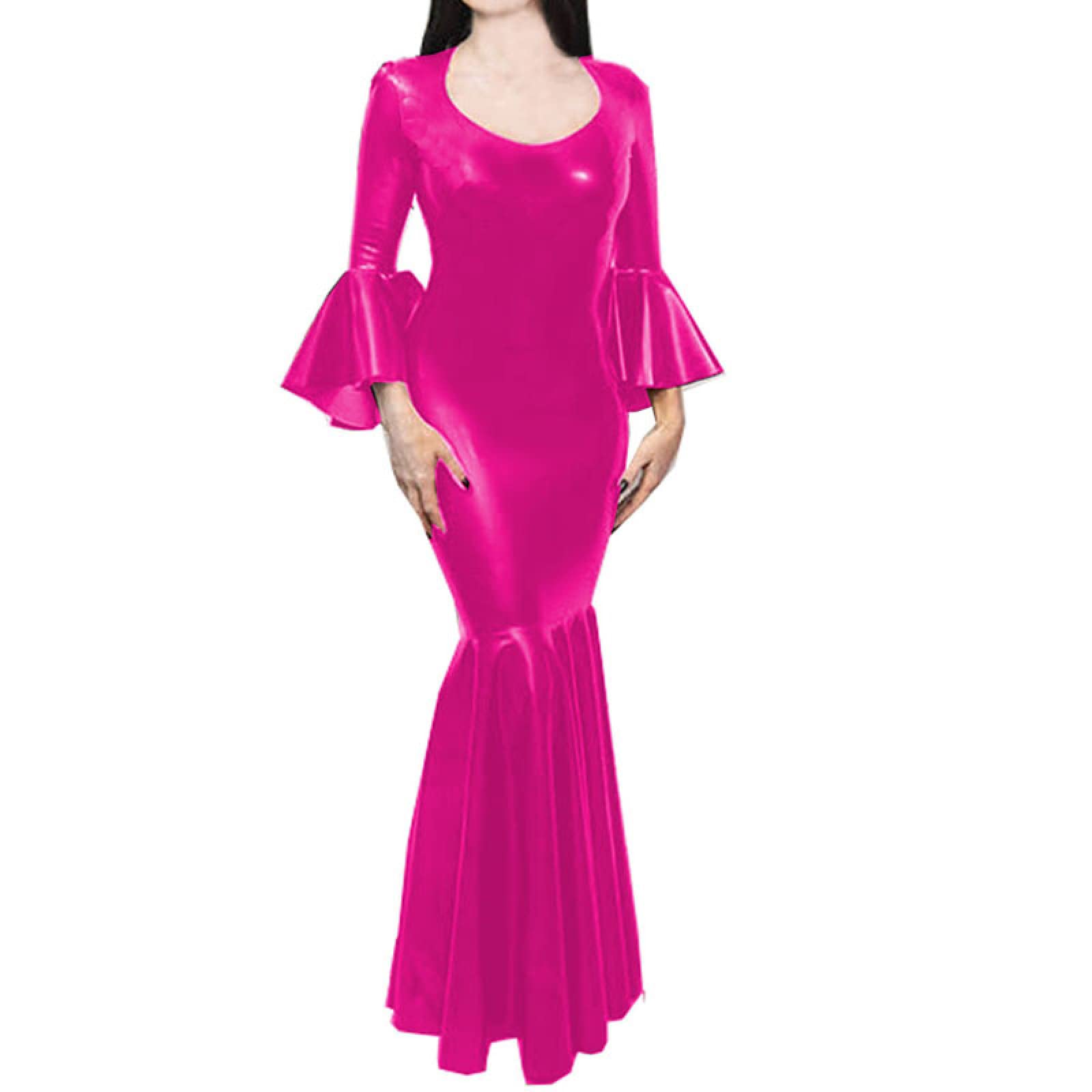 Flare Sleeve O-Neck Fishtail Evening Dress for Women - Sexy Plus Size Bridesmaid Dress for Wedding, Prom & Special Occasions