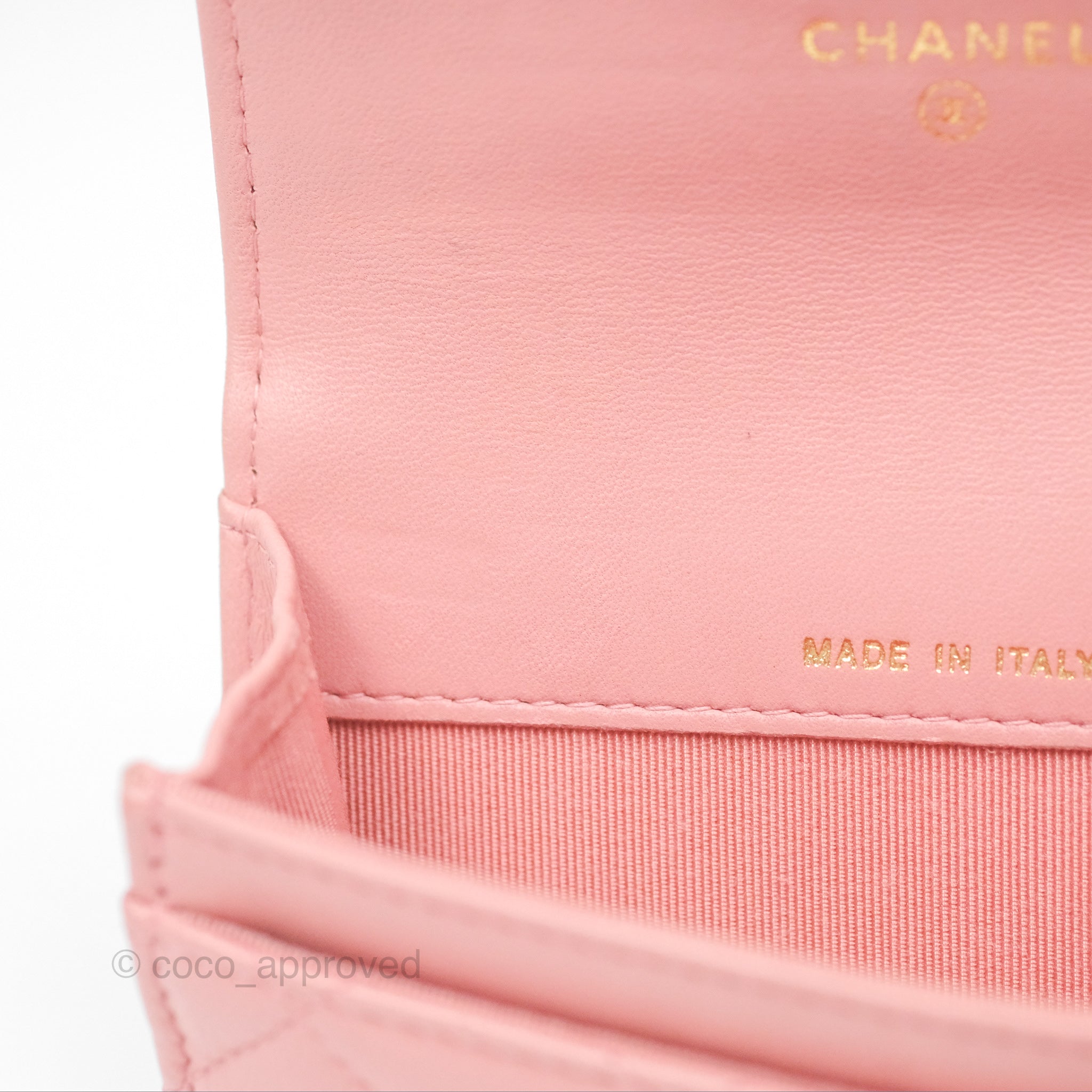 Chanel Classic Flap Card Holder in Pink Quilted Lambskin with Gold Hardware - Luxury Wallet for Women, Perfect for Everyday Use & Special Occasions