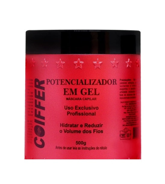 Coiffer Gel Potentializer Enhancer Brush 500g / 17.6 fl oz - Professional Hair Styling Gel for Volume & Hold - Perfect for Salon, Home Use & Special Occasions