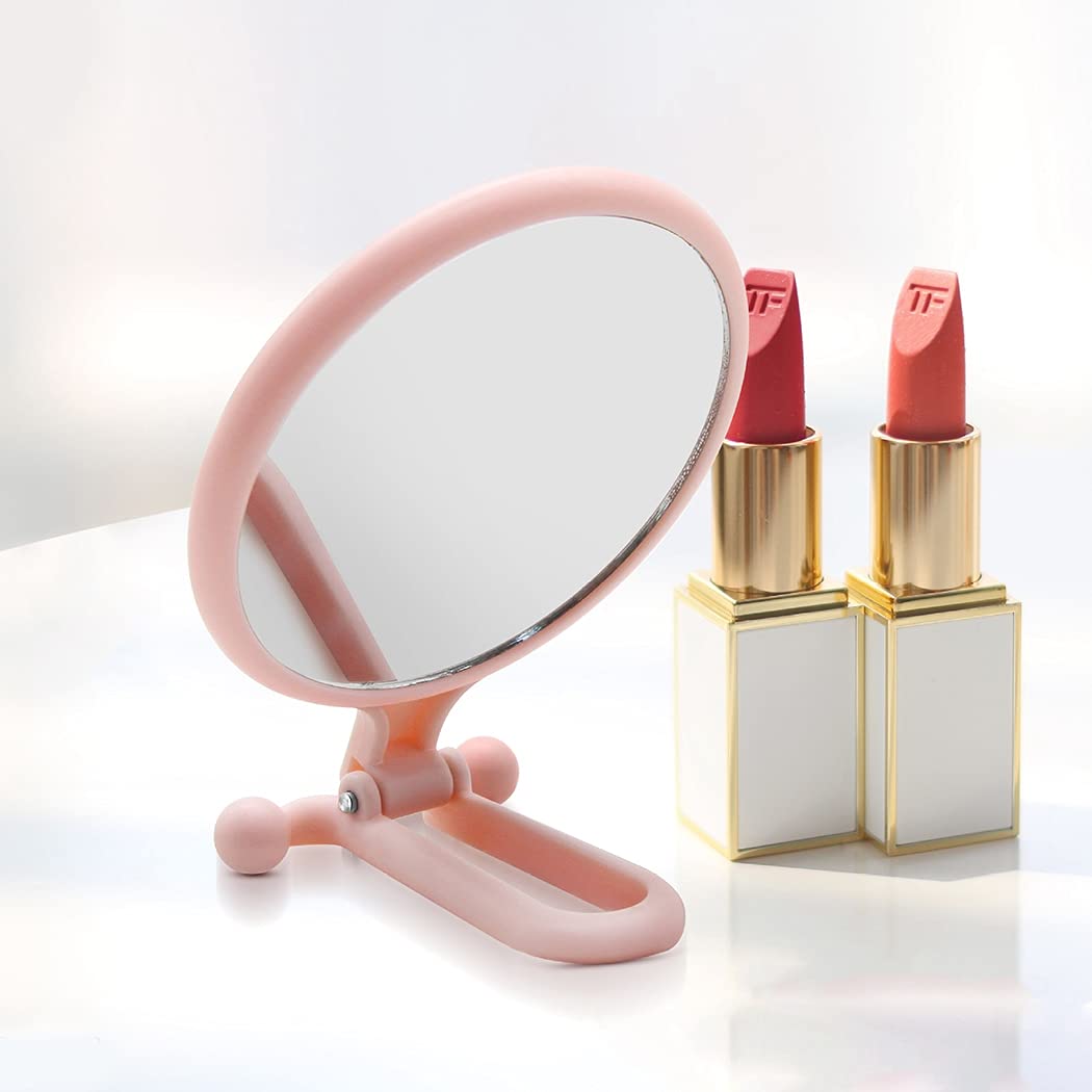 Licogel Handheld Mirror - Double Sided Magnifying & Regular Mirror, Lightweight Portable Makeup Mirror with Non-Slip Grip for Travel, Home, Salon & Outdoor Use | Compact Cosmetic Mirror for Perfect Makeup Application