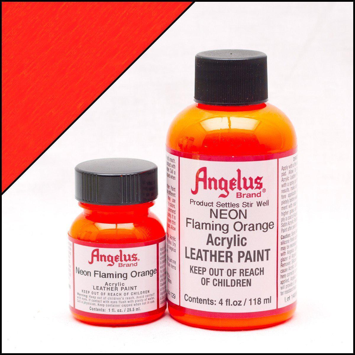 Angelus Flaming Orange Neon Leather Paint - High-Quality, Vibrant Color for Shoes, Bags & DIY Leather Projects - Perfect for Customizing & Repairing