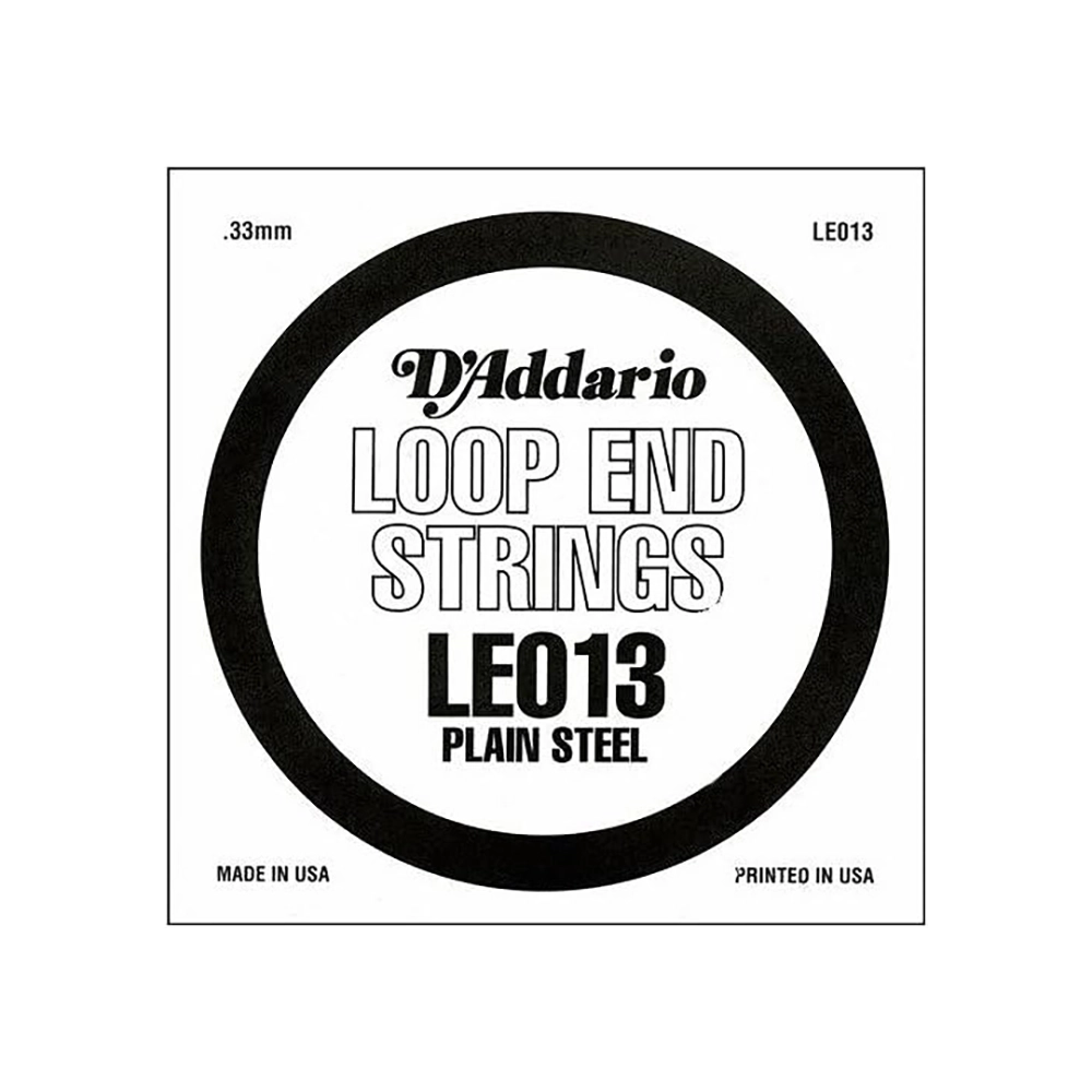 D'Addario Single Plain Steel 013 Loop End Guitar Strings - High-Quality Replacement Strings for Acoustic & Electric Guitars - Perfect for Studio Recording & Live Performances