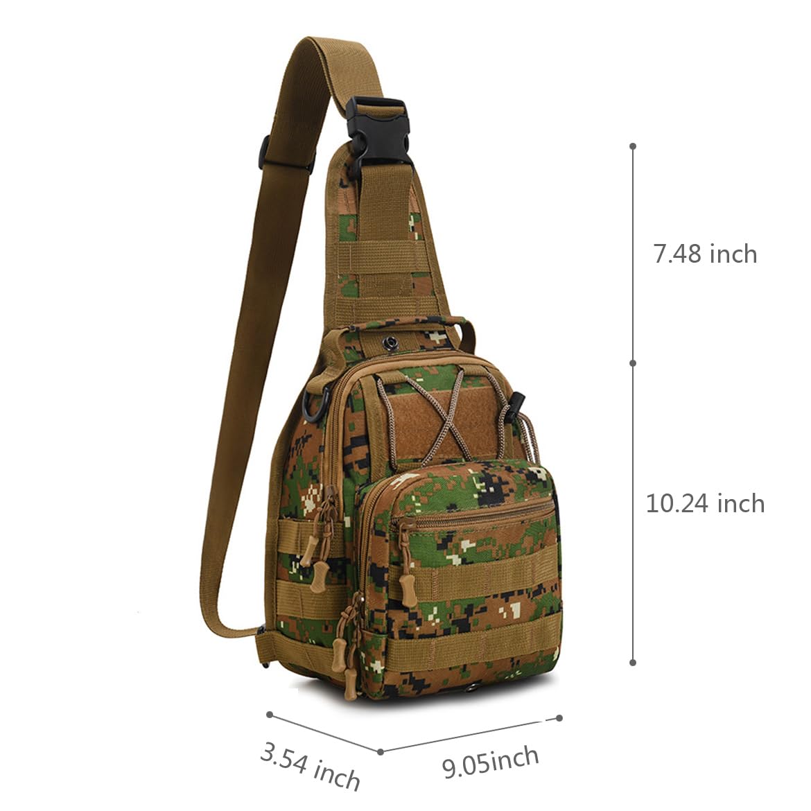 Tactical Backpack Military Molle Sling Bag - Waterproof Crossbody Shoulder Chest Pack for Outdoor Hiking, Camping & Everyday Carry (Camouflage) - Perfect for Travel, Work Commute & Tactical Gear Storage