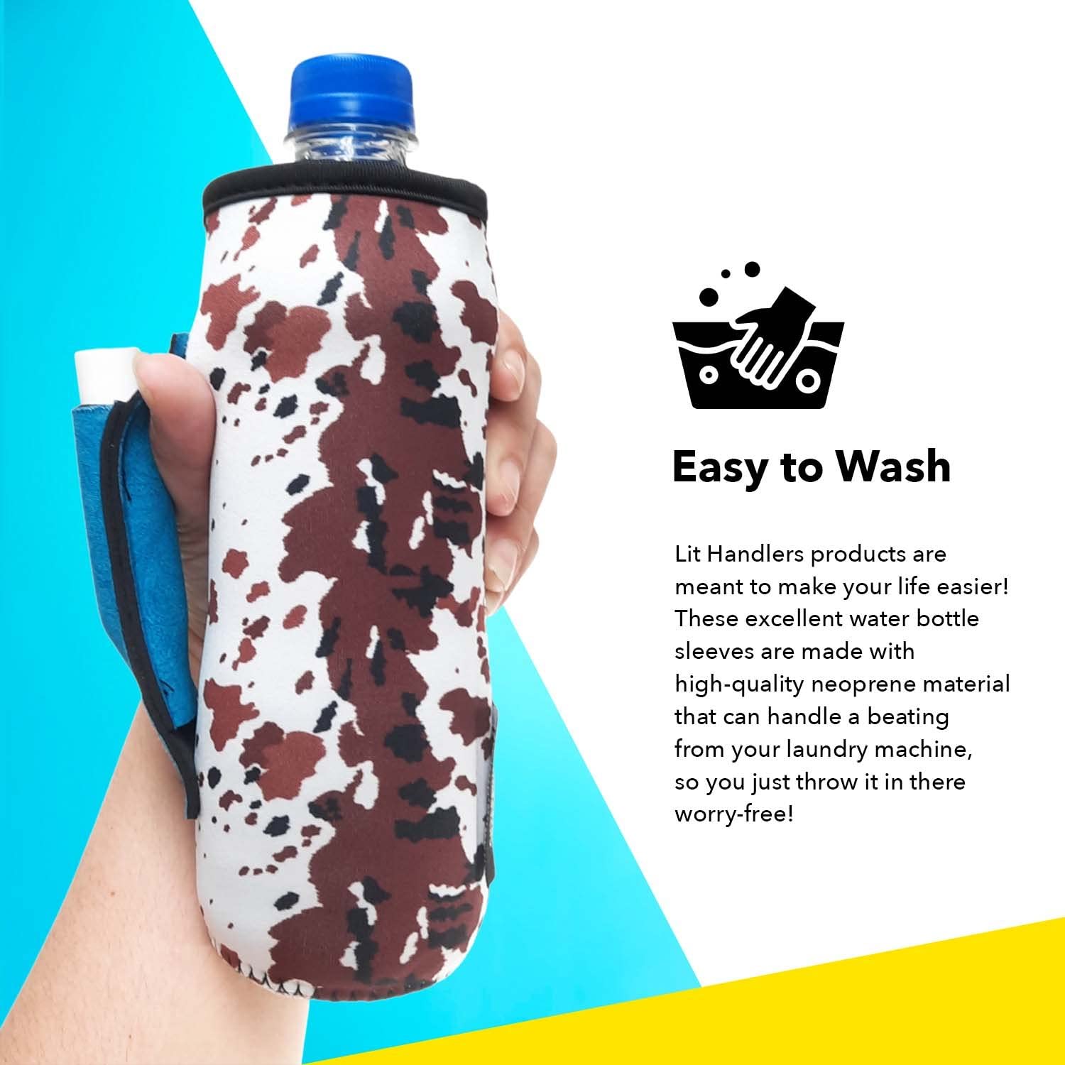 Neoprene Water Bottle Sleeve - Insulated 16oz & 24oz Can Holder for Walking, Running, Cycling | Water Resistant Drink Cover | Checkerboard & Leopard Design | Perfect for Gym, Hiking, Workouts, and Outdoor Activities