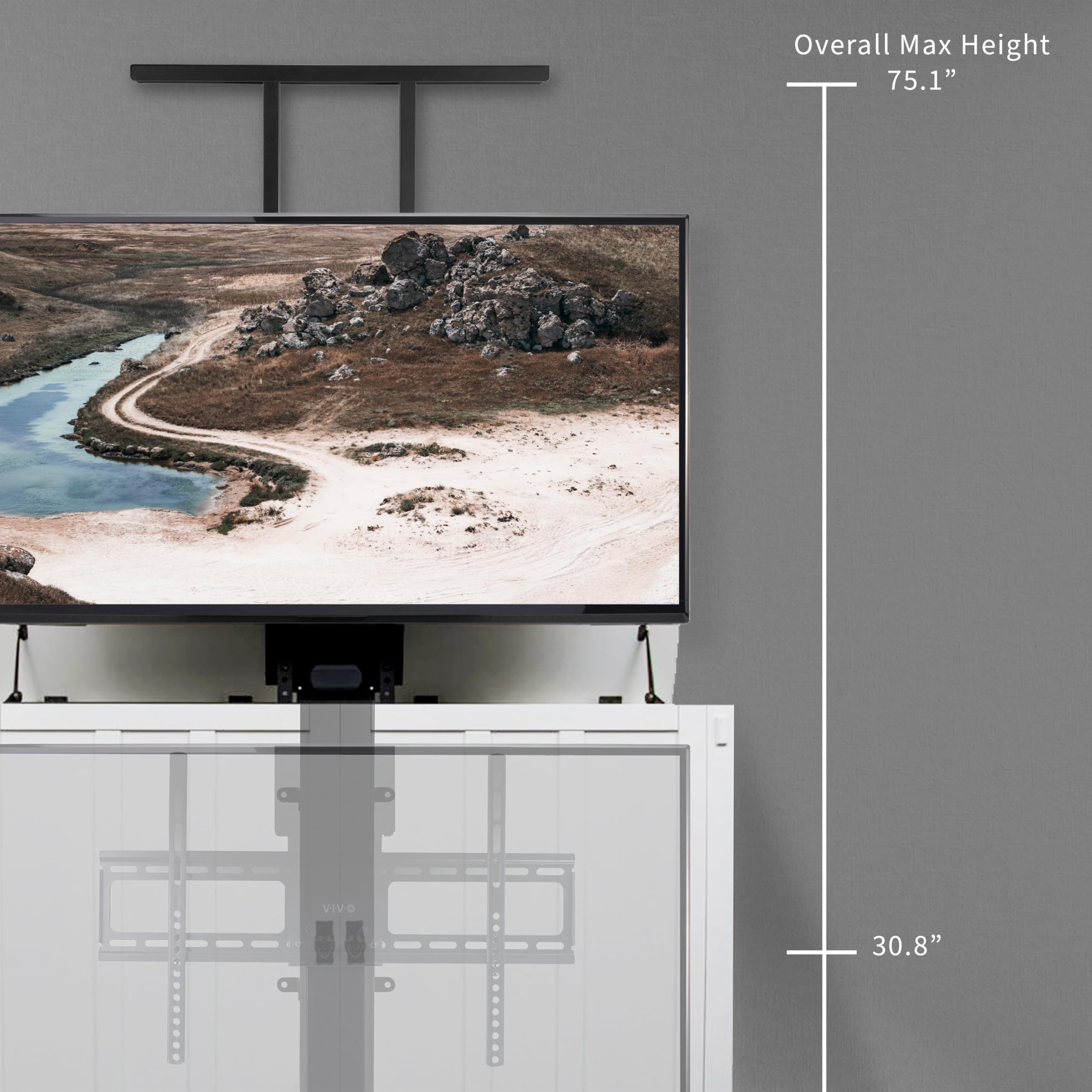 VIVO Motorized TV Stand for 32 to 65 inch Screens - Vertical Lift TV Mount with Remote Control, Compact Universal Bracket MOUNT-E-UP65A - Perfect for Living Room, Bedroom & Home Theater Setup