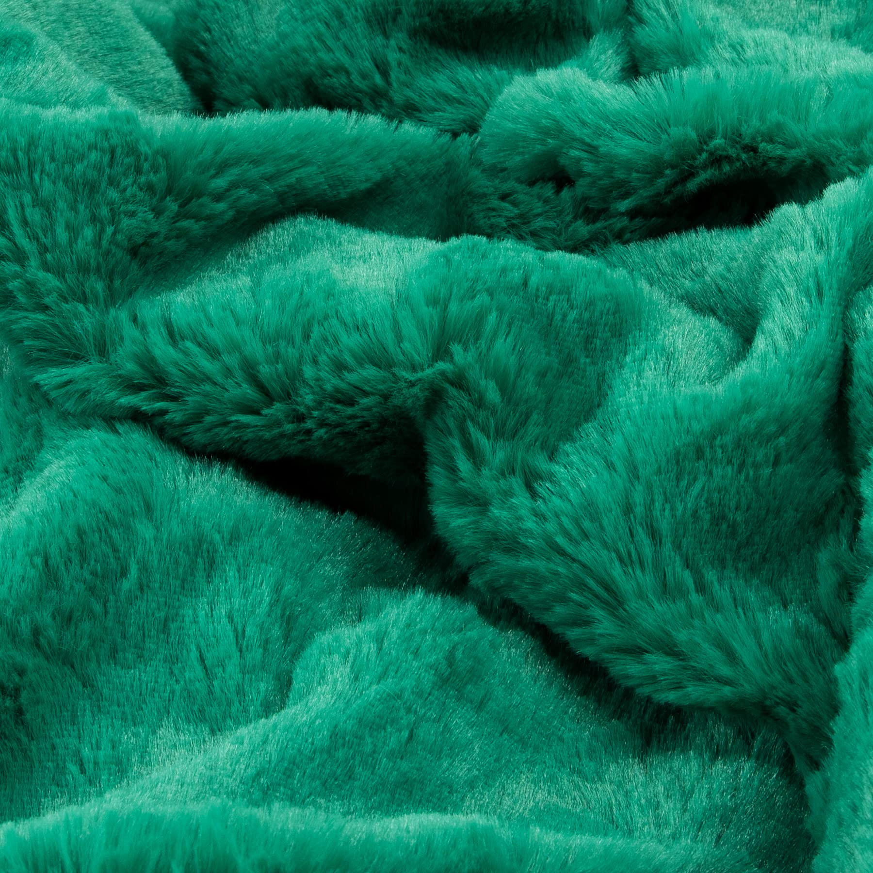 TOONOW Faux Fur Luxury Throw Blanket - Double Sided Ultra Soft Fluffy Shaggy Fuzzy Blanket for Couch, Sofa & Bed - Emerald Green - Perfect for Cozy Nights, Home Decor & Gift Giving