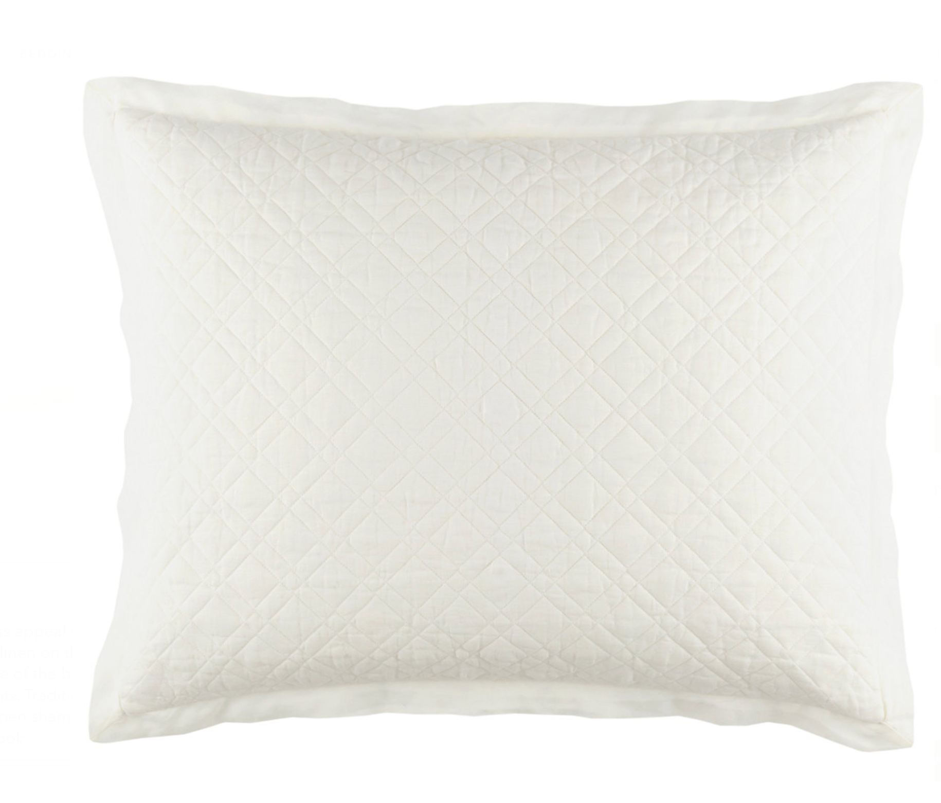 Premium Washed Linen Sham Pillowcase - Ivory White 100% Natural Linen - Soft & Breathable Bedding for Master Bedroom, Guest Room or Vacation Home