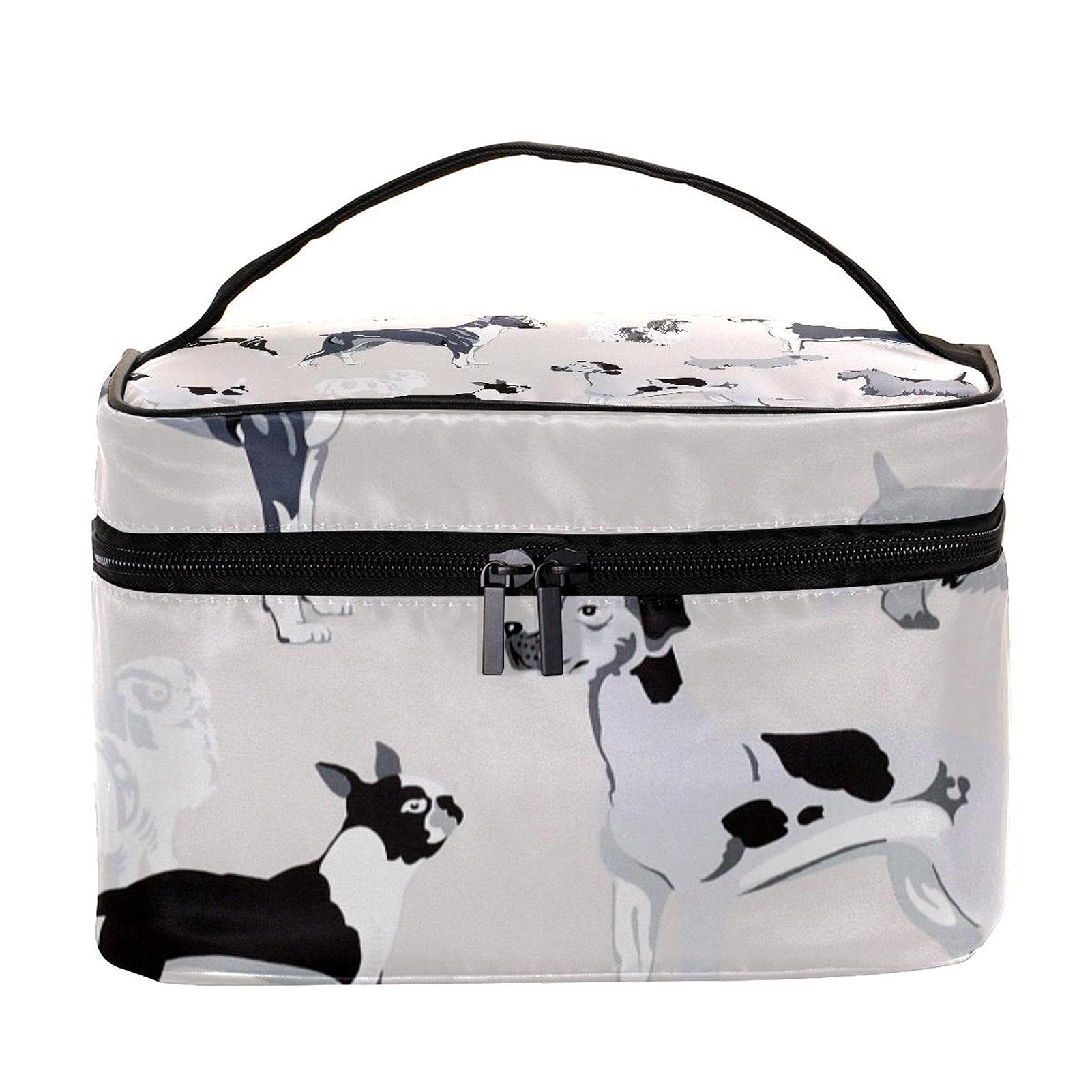 Cute Puppy Dogs Pattern Travel Makeup Bag - Large Cosmetic Organizer with Zipper for Women & Girls - Perfect for Travel, Gym, and Daily Essentials Storage