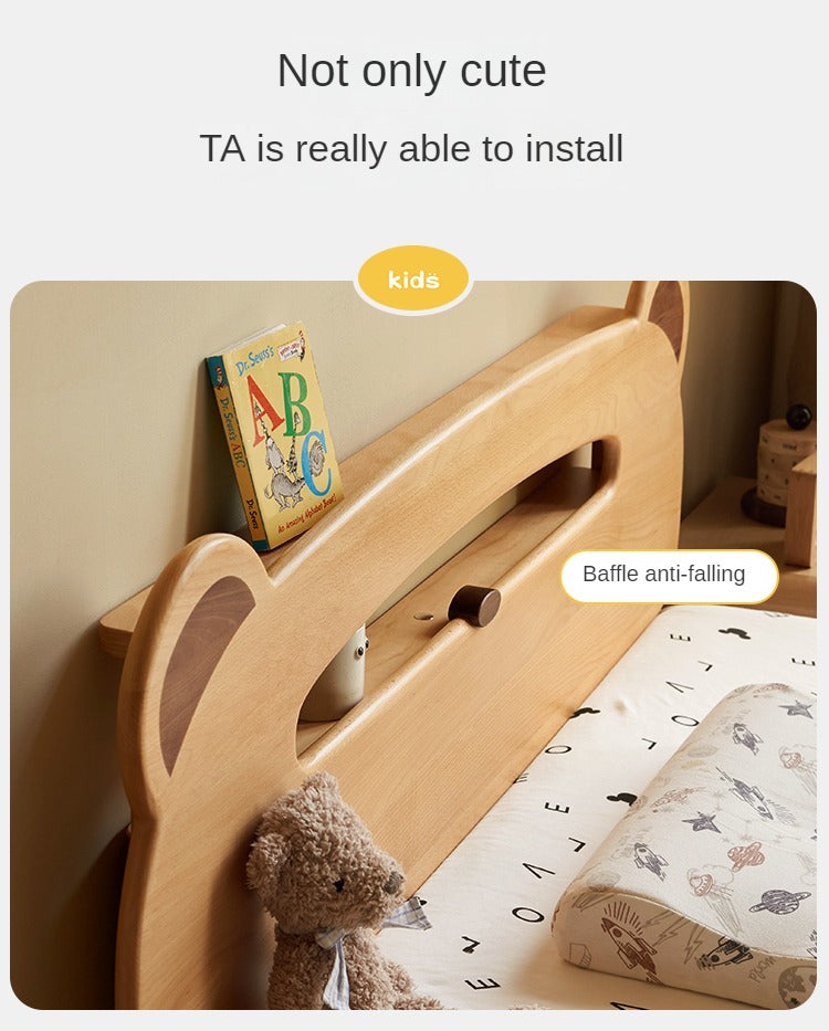 Solid Oak & Beech Wood Bear Night Light Box - Handcrafted Wooden Bedside Lamp for Kids Room, Nursery Decor, Cozy Bedtime Reading Light - Perfect Gift for Baby Showers & Children's Bedrooms