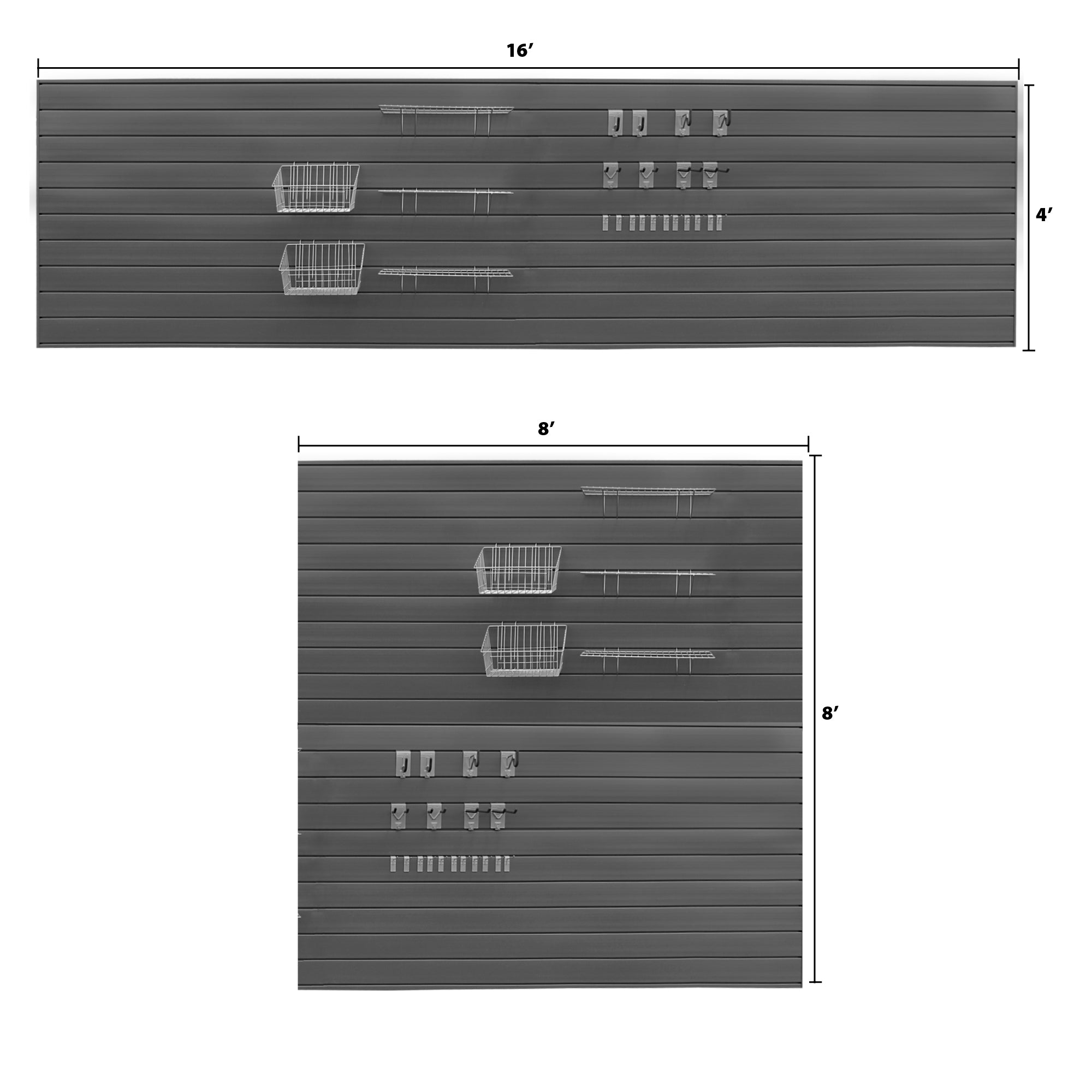 PVC Slatwall Ultimate Bundle - Durable Wall Panel System for Retail Stores & Garages | Easy Installation & Versatile Display Solution