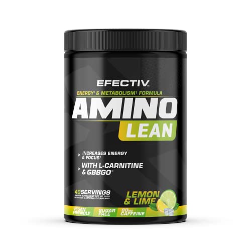 Efectiv Nutrition Amino Lean 240g - Lemon Lime Flavored BCAA Powder for Muscle Recovery & Energy Boost | Pre-Workout & Post-Workout Supplement for Athletes & Fitness Enthusiasts