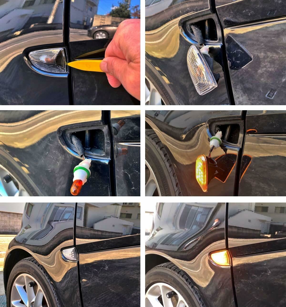 Amber LED Front Side Marker Lights for 2007-2015 Smart Fortwo W451 - Clear Lens - Enhanced Visibility & Safety for Night Driving & Turn Signals