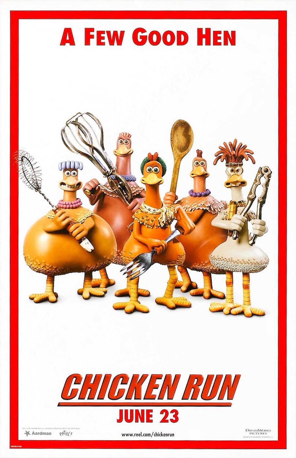 CHICKEN RUN Original Movie Poster 27x40 - Double Sided Version A with Mel Gibson - Perfect for Movie Collectors, Home Theater Decor & Gift for Animation Fans