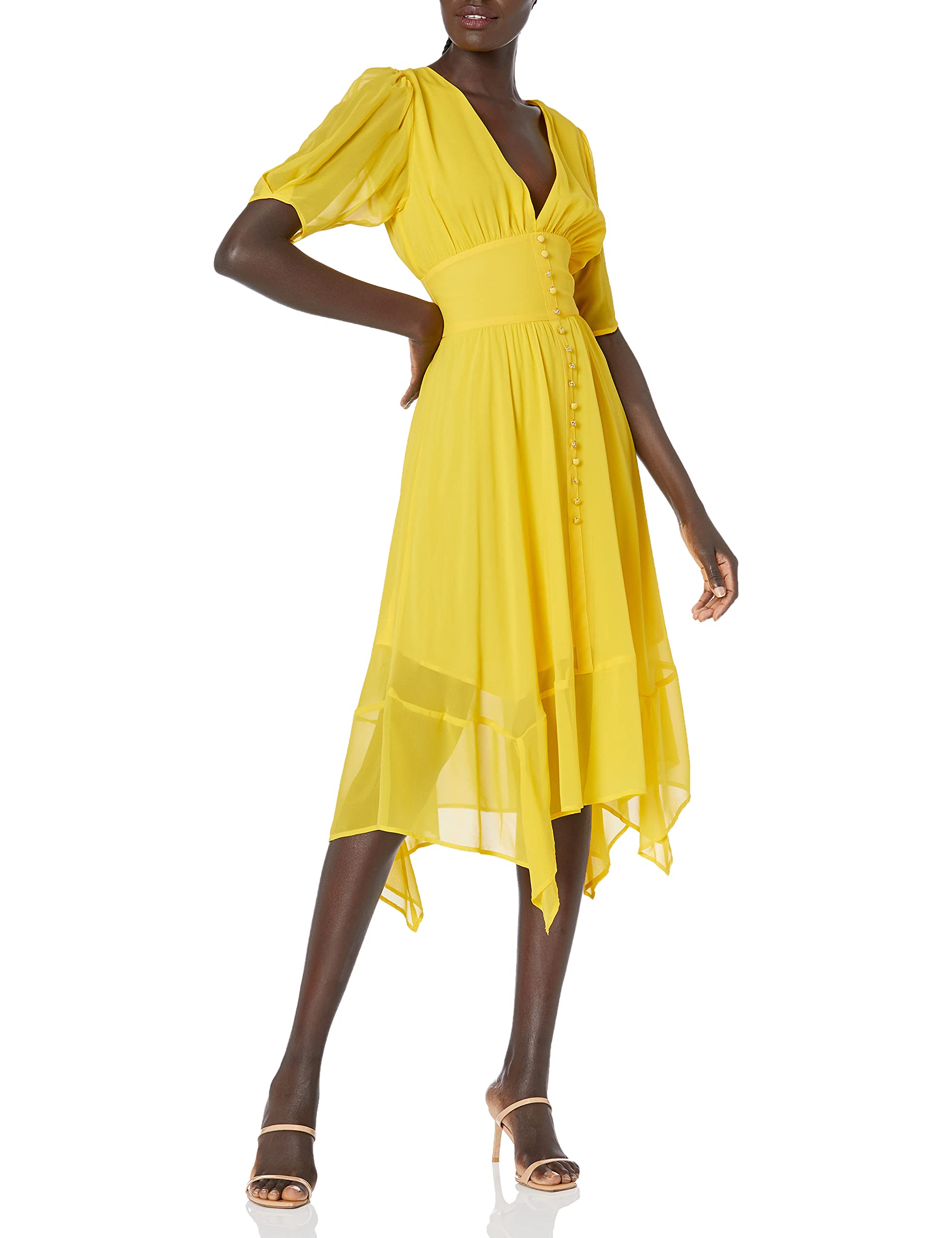 The Kooples Women's Short Sleeve Maxi Dress - Flowy Georgette Fabric for Summer, Beach & Evening Wear | Elegant Casual & Party Dress