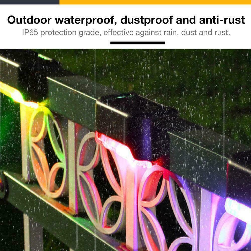 EROCK 8 Pack Black Solar Deck Lights - Waterproof LED Outdoor Step Lighting for Stairs, Patio, Yard, Pathway, Fence & Driveway | Solar Powered Landscape Lighting for Porch Railings & Garden Decor at Night