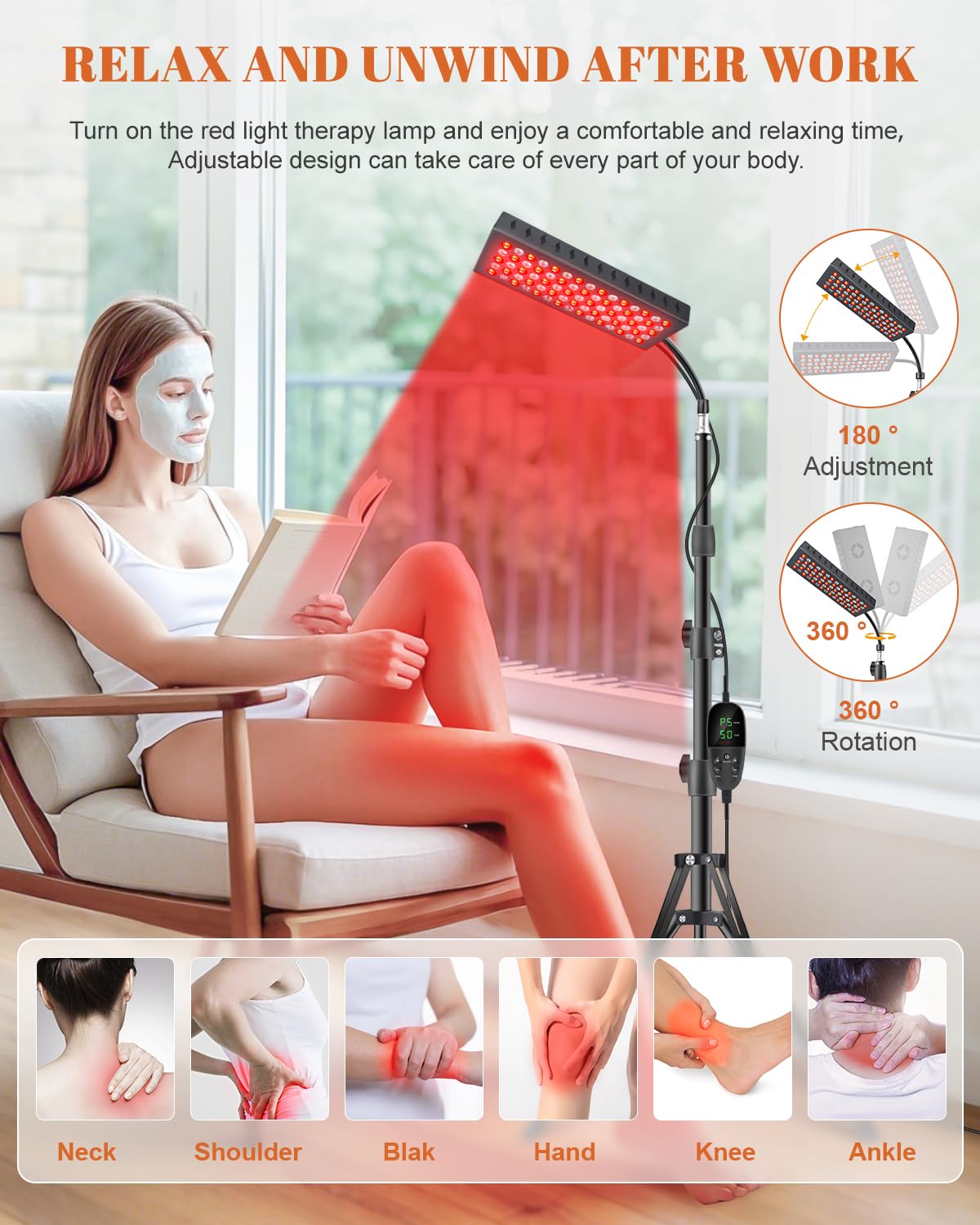 75 LED Red Light Therapy Device - 35W Dual Wavelength 660nm & 850nm for Face and Body - Infrared Light Therapy with Stand - Skin Rejuvenation, Pain Relief & Muscle Recovery - Perfect for Home Spa, Anti-Aging & Wellness Routines