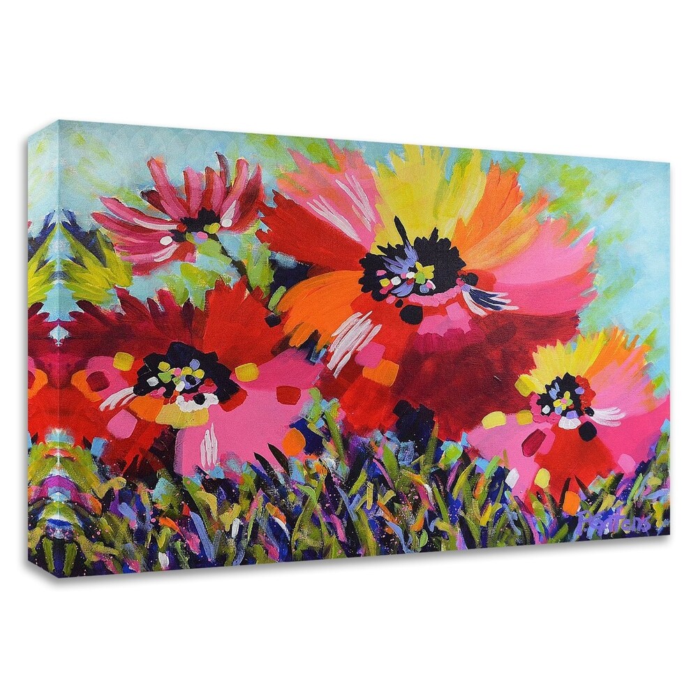 Big Red Poppies Canvas Wall Art by Pamela Gatens - Stretched and Ready to Hang - Perfect for Living Room, Bedroom or Office Decor