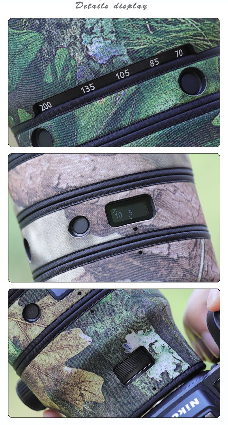 Nikon Z 70-200mm f/2.8 VR S Waterproof Camouflage Lens Cover - Rainproof & Protective Chasing Birds Camo Design for Outdoor Wildlife Photography (Reed Camouflage Pattern) | Ideal for Hunting, Birdwatching & Nature Shoots in Wet Conditions