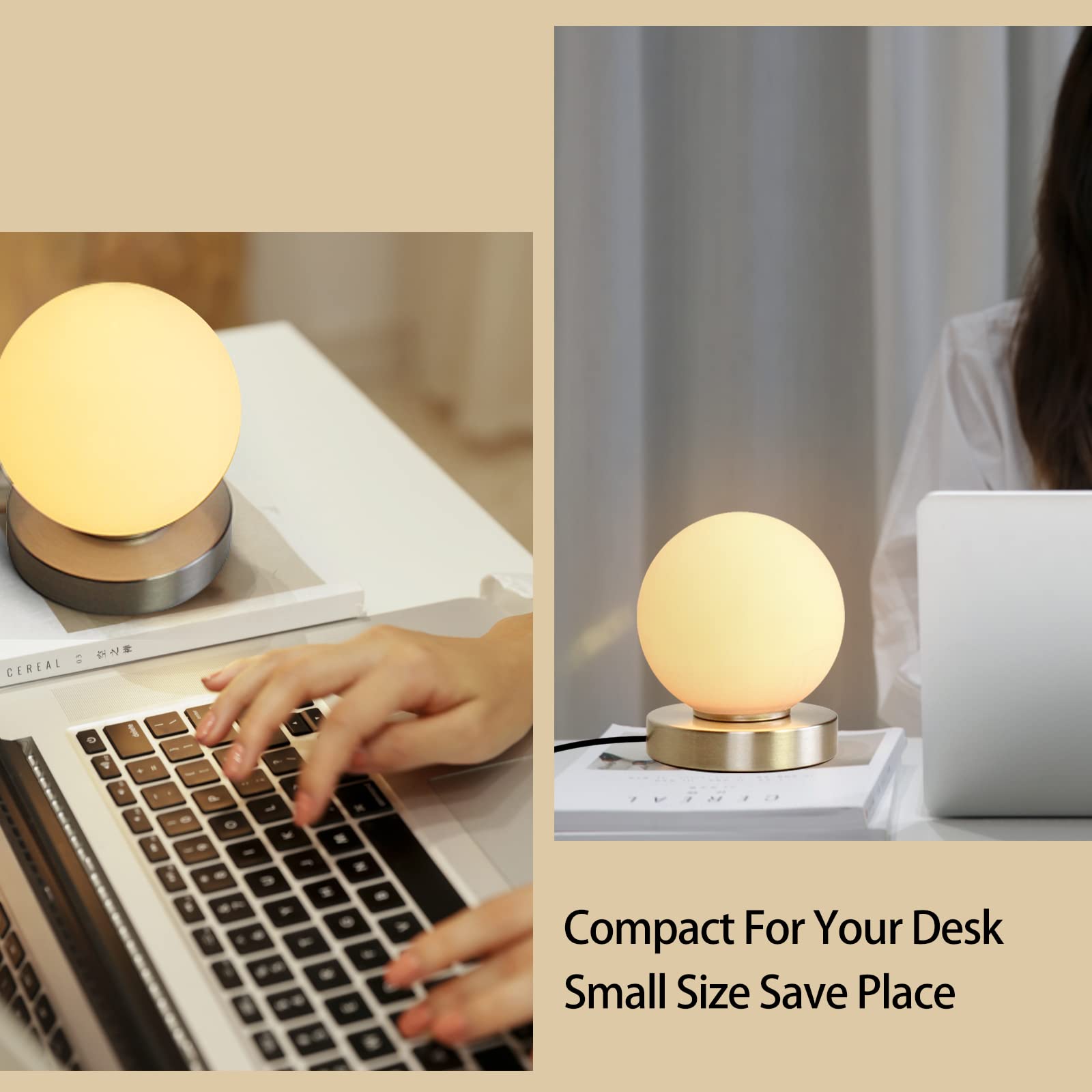 LED Desk Lamp with Eye-Caring Glass Shade - Dimmable 3-Color Changing, 10 Brightness Levels, Memory Function - Perfect for Reading, Study, Office & Nightstand Use
