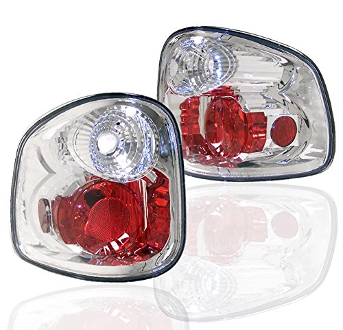 1997-2003 Ford F-150 Pickup Truck Tail Brake Lights - Rear Lamps Chrome Replacement - Perfect for Night Driving & Enhanced Safety