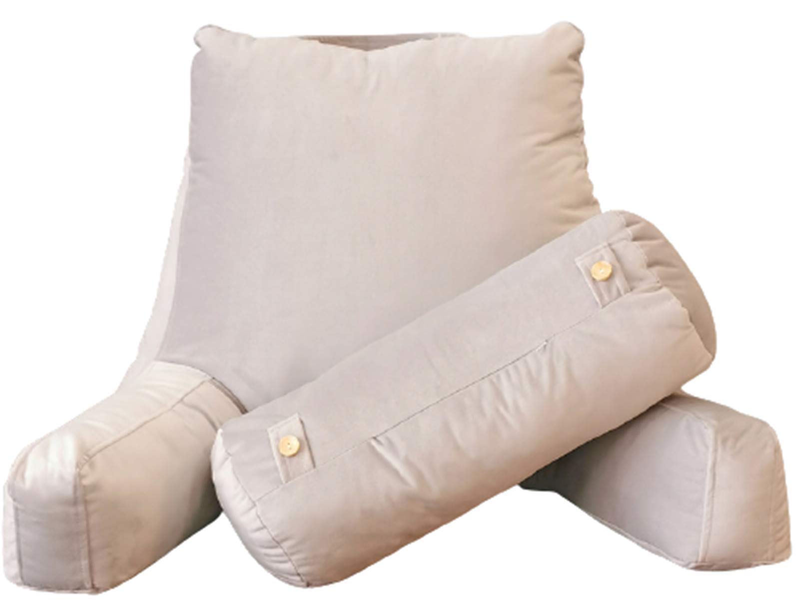 **Reading Pillow with Armrests & Back Support - Comfortable Cushion for Head & Waist - Perfect for Bed, Sofa, Couch, or TV Watching (80 x 75 x 50 cm)**    *(Use Case: Ideal for reading, relaxing, watching TV, or lounging in bed or on the couch.)*