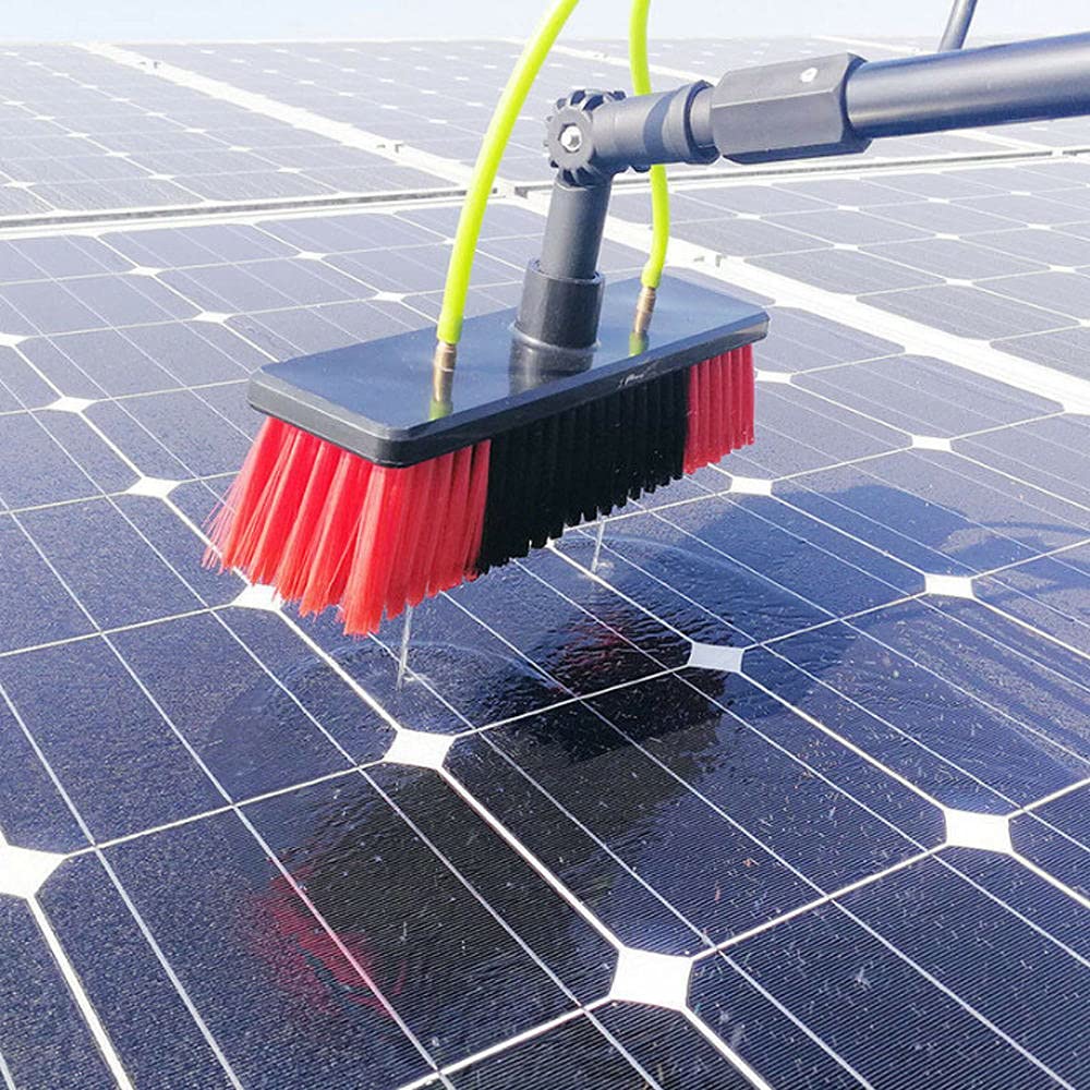 Solar Panel & Window Cleaning Kit - Water Fed Pole with Brush & Spray Washer for Outdoor Glass Cleaning - Perfect for Home, Office & Commercial Building Maintenance