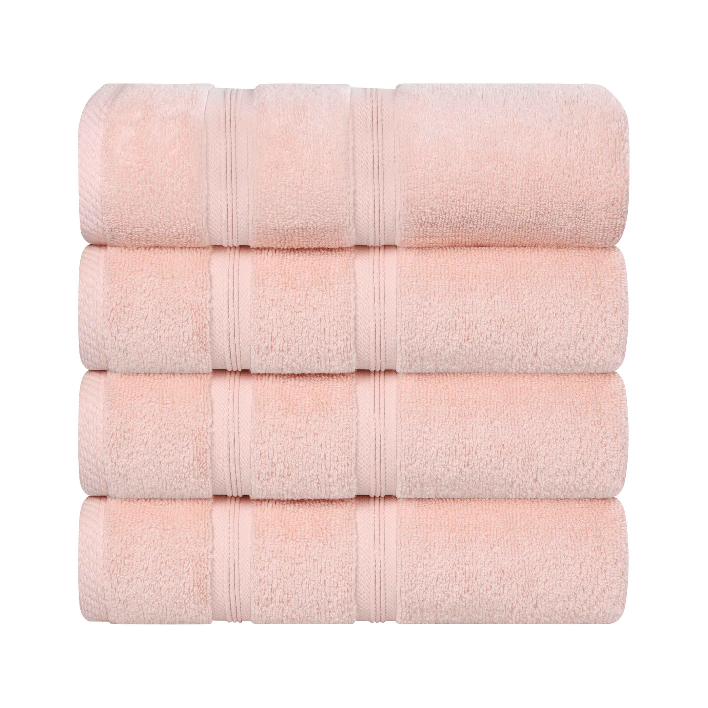 Premium Soft Medium Weight Cotton Bath Towels Set of 4 - Ultra Absorbent, Quick Dry & Zero Twist - Perfect for Spa, Bathroom & Beach Use
