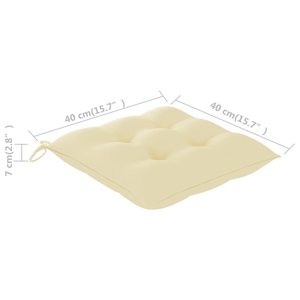 Premium 2-Pack Cream White Outdoor Chair Cushions - Thick Comfortable Fiber Fill Patio Seat Pads, Water-Resistant 15.7x15.7x2.8 Fabric - Perfect for Garden, Deck, Poolside & Patio Furniture