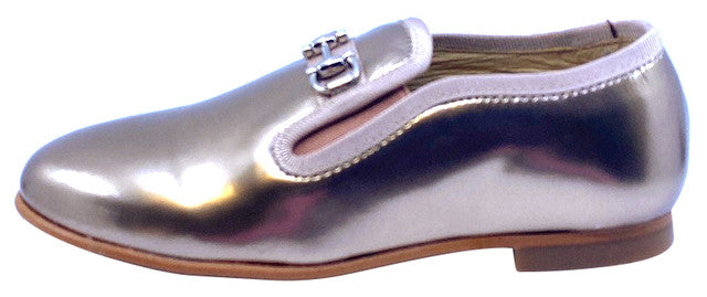 Luccini Girls SALIX Cuerolite Natural Loafers in Gold - Comfortable & Stylish School Shoes for Everyday Wear