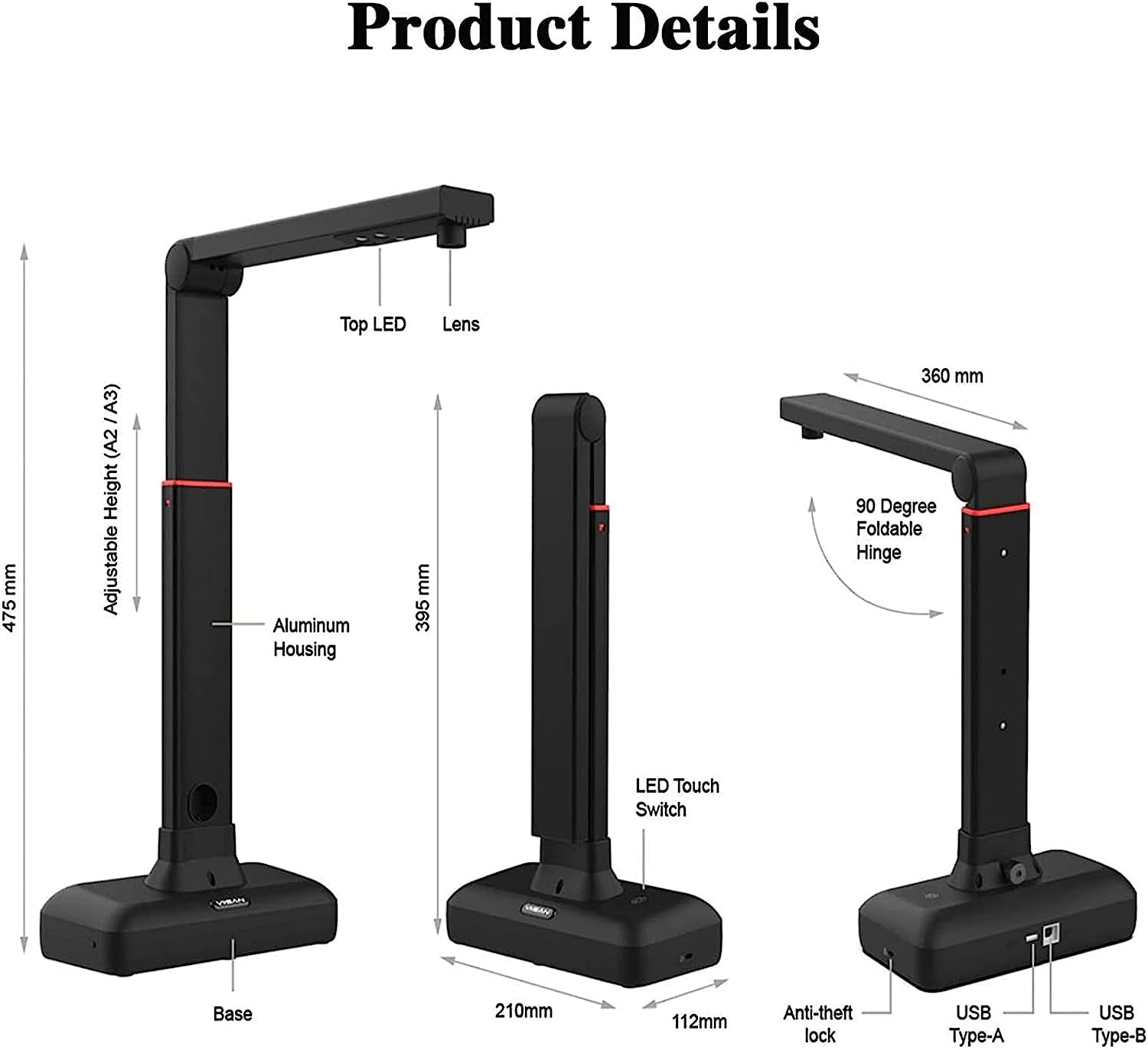 23MP High-Speed Book & Document Scanner with A2/A3 Large Format - Auto Flatten & Fingerprint Removal - Multi-Language OCR Support for PC & Mac - Perfect for Office, Library & Archiving Documents