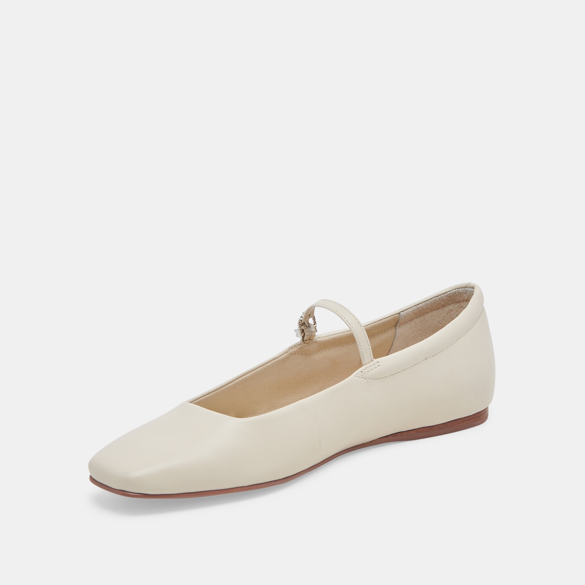 REYES Women's Ivory Leather Ballet Flats - Comfortable & Stylish Shoes for Work, Casual Wear & Dance