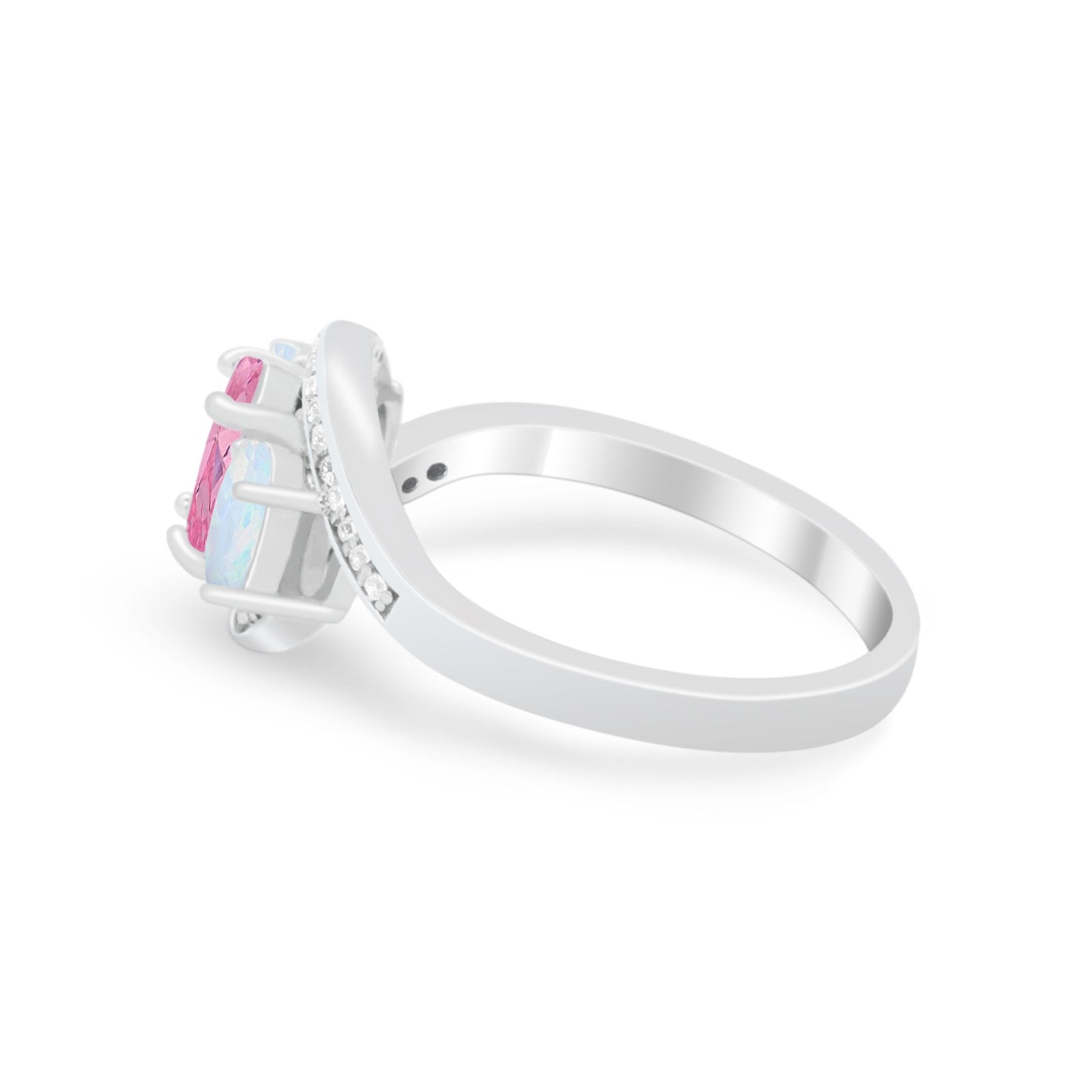 3 Stone Swirl Wedding Ring - Round Simulated Cubic Zirconia in 925 Sterling Silver - Elegant Bridal Jewelry for Engagement, Anniversary & Special Occasions