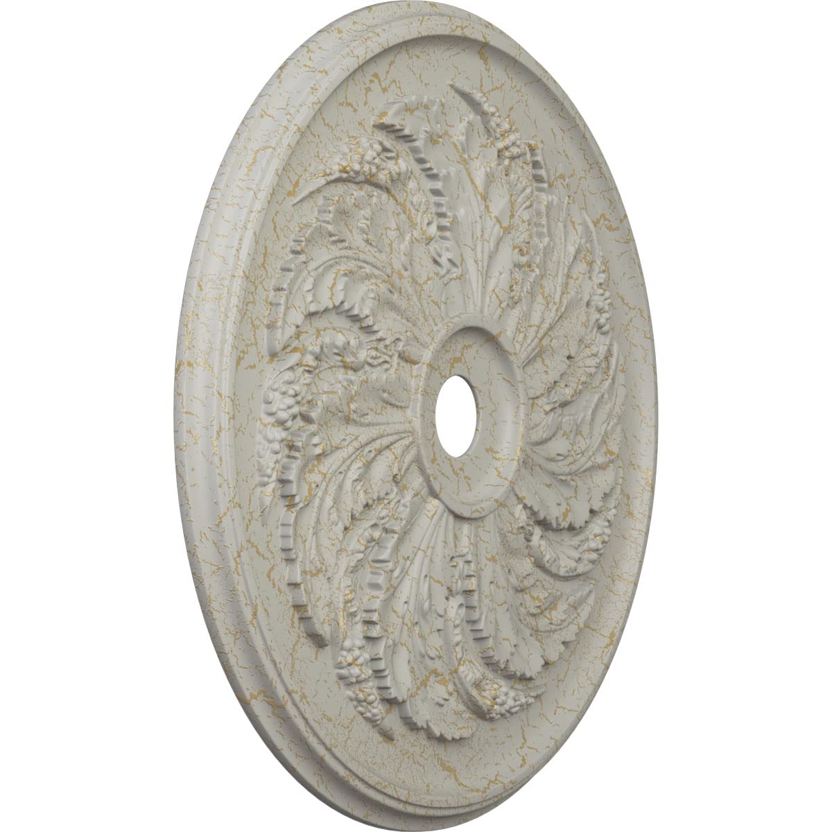 Ekena Millwork CM42SKPCC 42-inch Hand-Painted Ceiling Medallion - Crackle Cream Finish, Fits 9