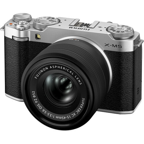 FUJIFILM X-M5 Mirrorless Digital Camera with XC 15-45mm f/3.5-5.6 OIS Lens Kit (Silver) - Compact & Lightweight for Travel, Vlogging & Street Photography