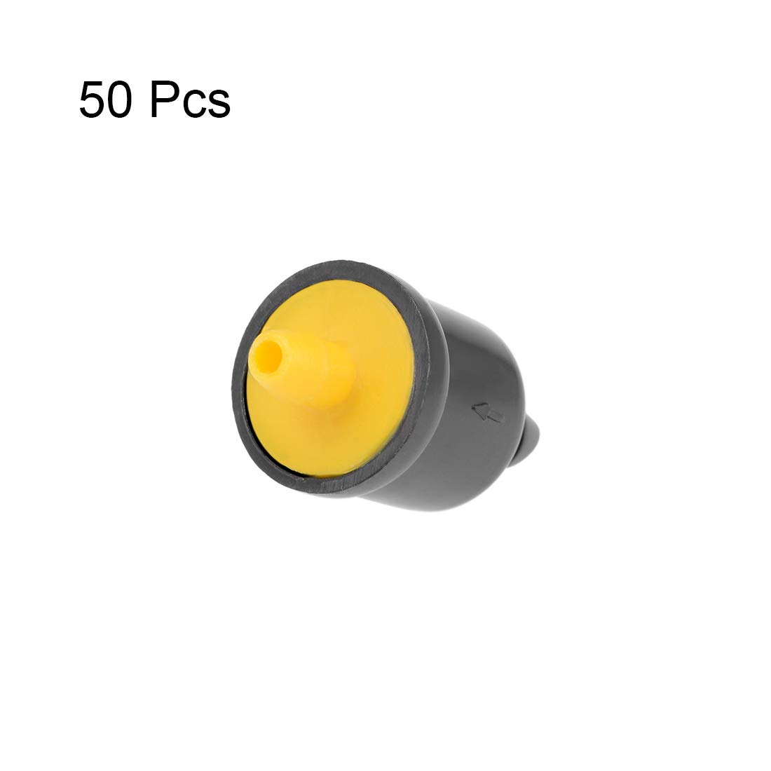 Pressure Compensating Dripper 5 GPH (20L/H) - 50pcs Barbed Hose Connector Emitters for Garden & Lawn Drip Irrigation System | Plastic Yellow Water Saving Drip Emitters for Efficient Plant Watering